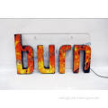 Acrylic LED Resin Sign Laser Burn Sight With Logo Embossed